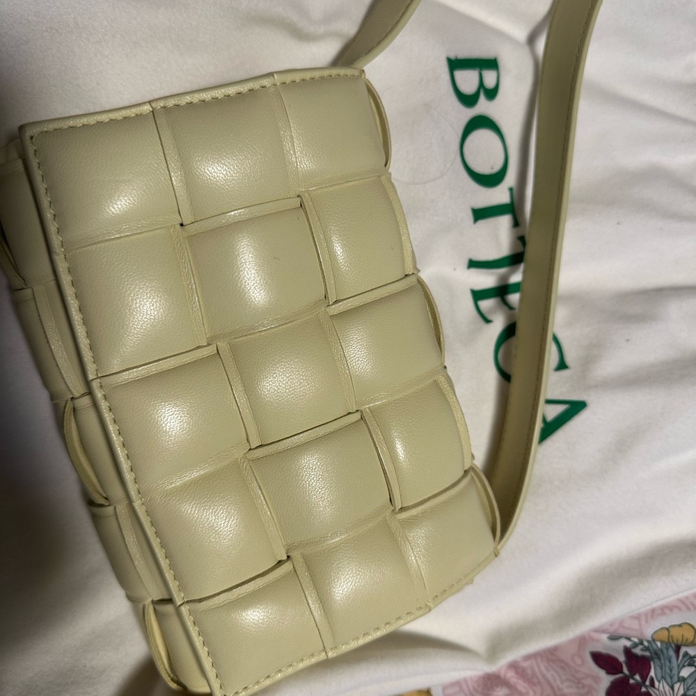 Bottega Veneta Cream Quilted Crossbody Bag